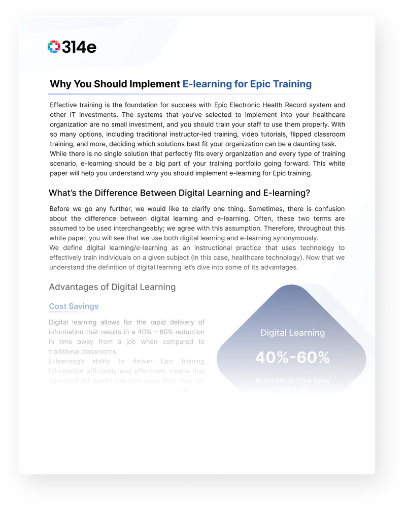 Why you should implement e-learning for epic training ehr training 314e